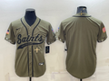 Men's New Orleans Saints Olive 2022 Salute To Service Retired Player Limited Blank Jerseys