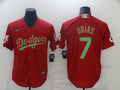 Men's Los Angeles Dodgers Julio Urias #7 Red Replica Baseball Jerseys
