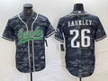 Men's Philadelphia Eagles Saquon Barkley #26 Grey Camouflage Game Jerseys Joint Edition