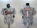 Men's Chicago Bears Justin Fields #1 Arctic Camo 2024 Salute to Service Player Jerseys
