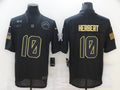 Men's Los Angeles Chargers Justin Herbert #10 Black Player Game Jerseys