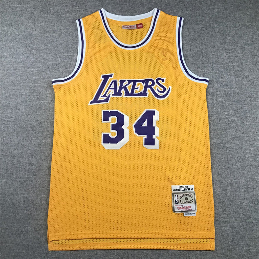 Shaquille O'Neal #34 Los Angeles Lakers NBA Retro Embroidered Jersey – Sizes S-XXXL