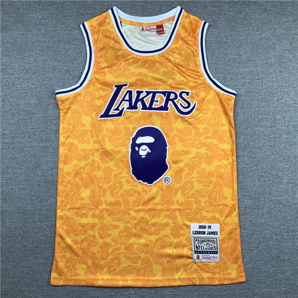 Los Angeles Lakers LeBron James #23 NBA Retro Collaboration Embroidered Jersey – Sizes S-XXXL