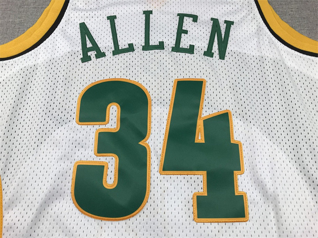 Ray Allen #34 Seattle SuperSonics NBA Retro Embroidered Jersey