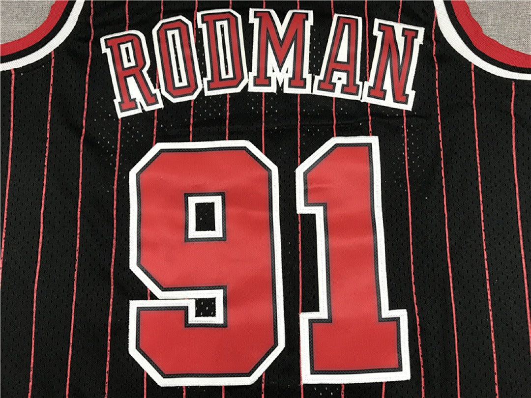 Chicago Bulls Dennis Rodman #91 1995-96 NBA Retro Embroidered Jersey – Sizes S-XXXL