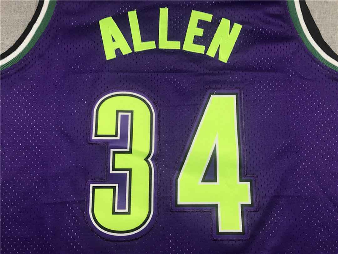 Milwaukee Bucks #34 Ray Allen Retro NBA Jersey – Sizes S–XXXL