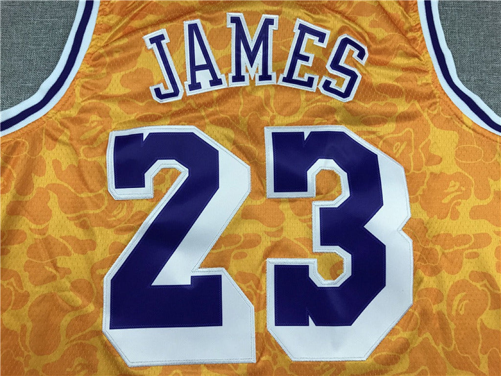 Los Angeles Lakers LeBron James #23 NBA Retro Collaboration Embroidered Jersey – Sizes S-XXXL