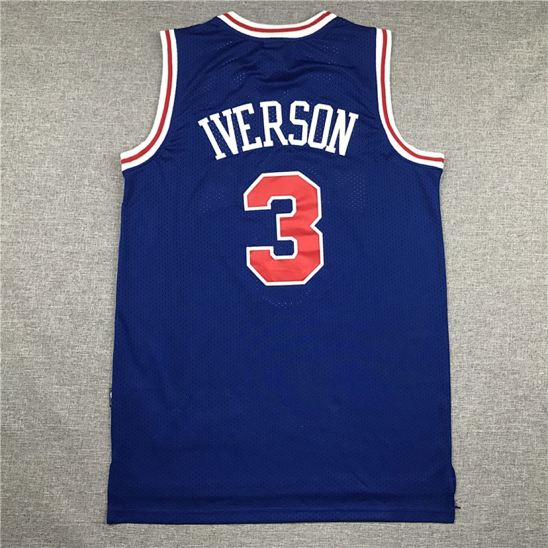 Philadelphia 76ers Allen Iverson #3 Retro 10th Anniversary Embroidered Jersey – Sizes S-XXXL