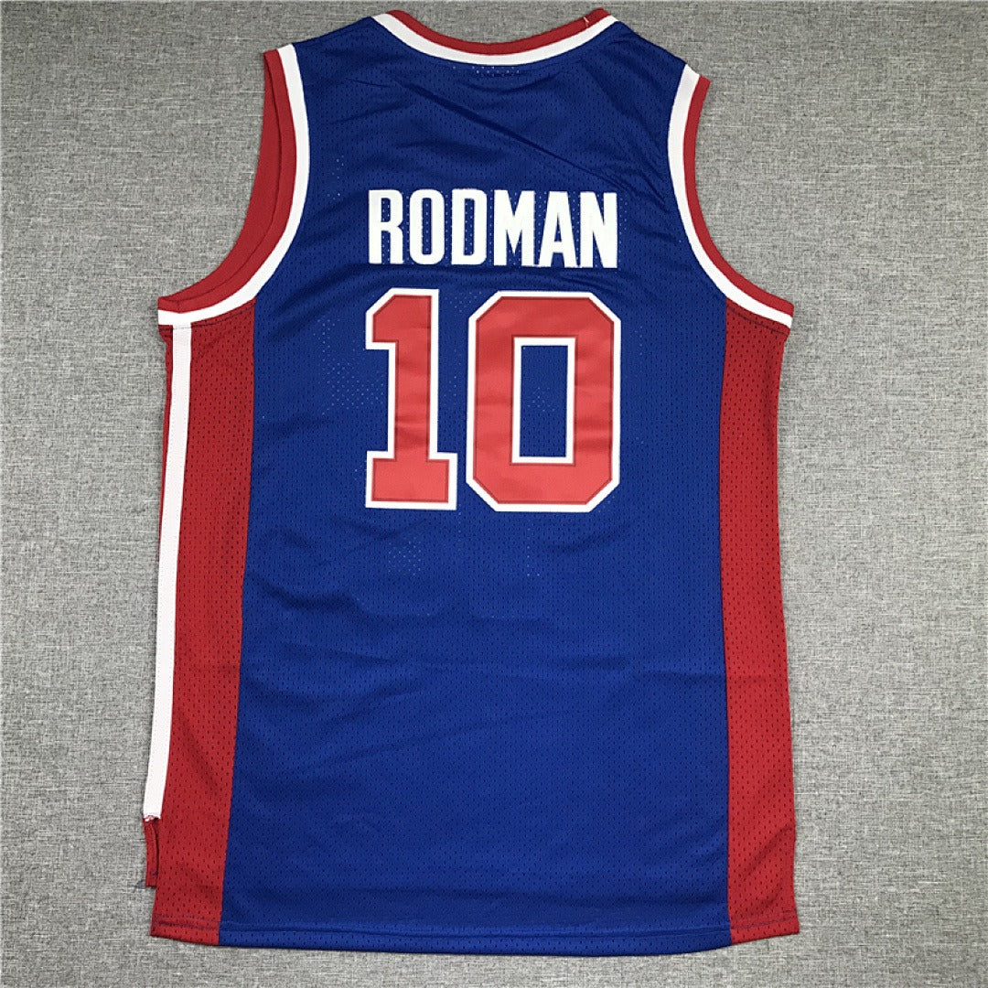 Dennis Rodman #10 Detroit Pistons NBA Retro Embroidered Jersey – Sizes S-XXXL