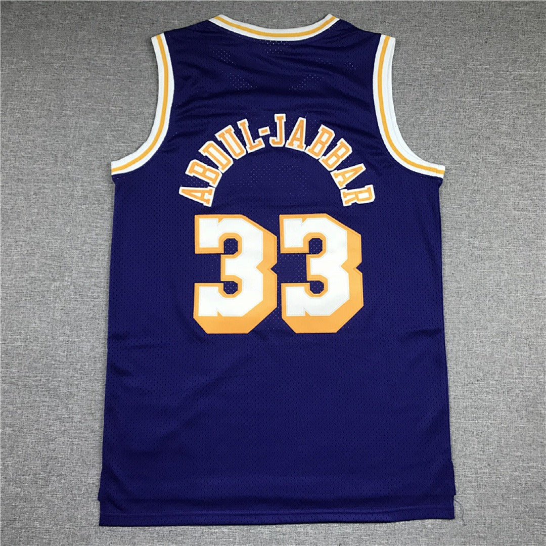 Kareem Abdul-Jabbar #33 Los Angeles Lakers NBA Retro Embroidered Jersey – Sizes S-XXXL