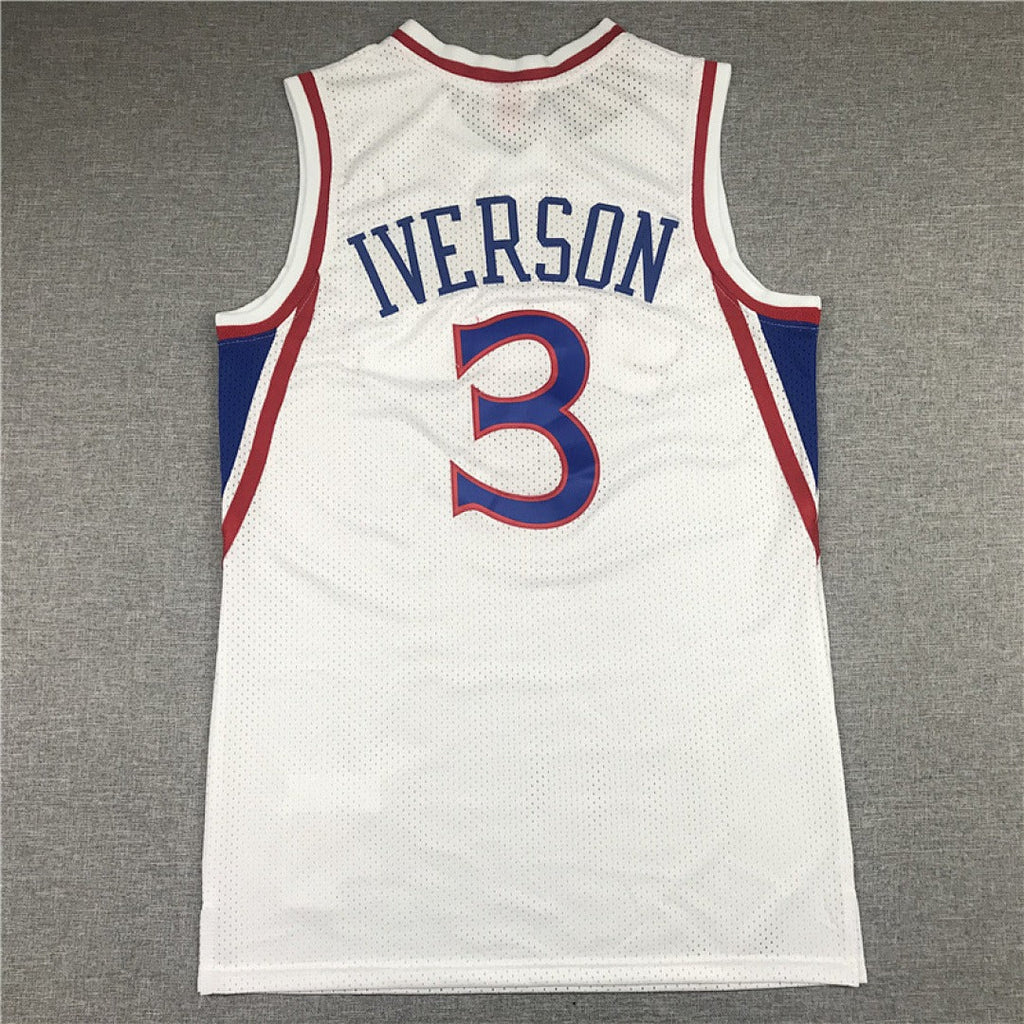 Philadelphia 76ers Allen Iverson #3 1996-97 NBA Rookie Season Retro Embroidered Jersey – Sizes S-XXXL