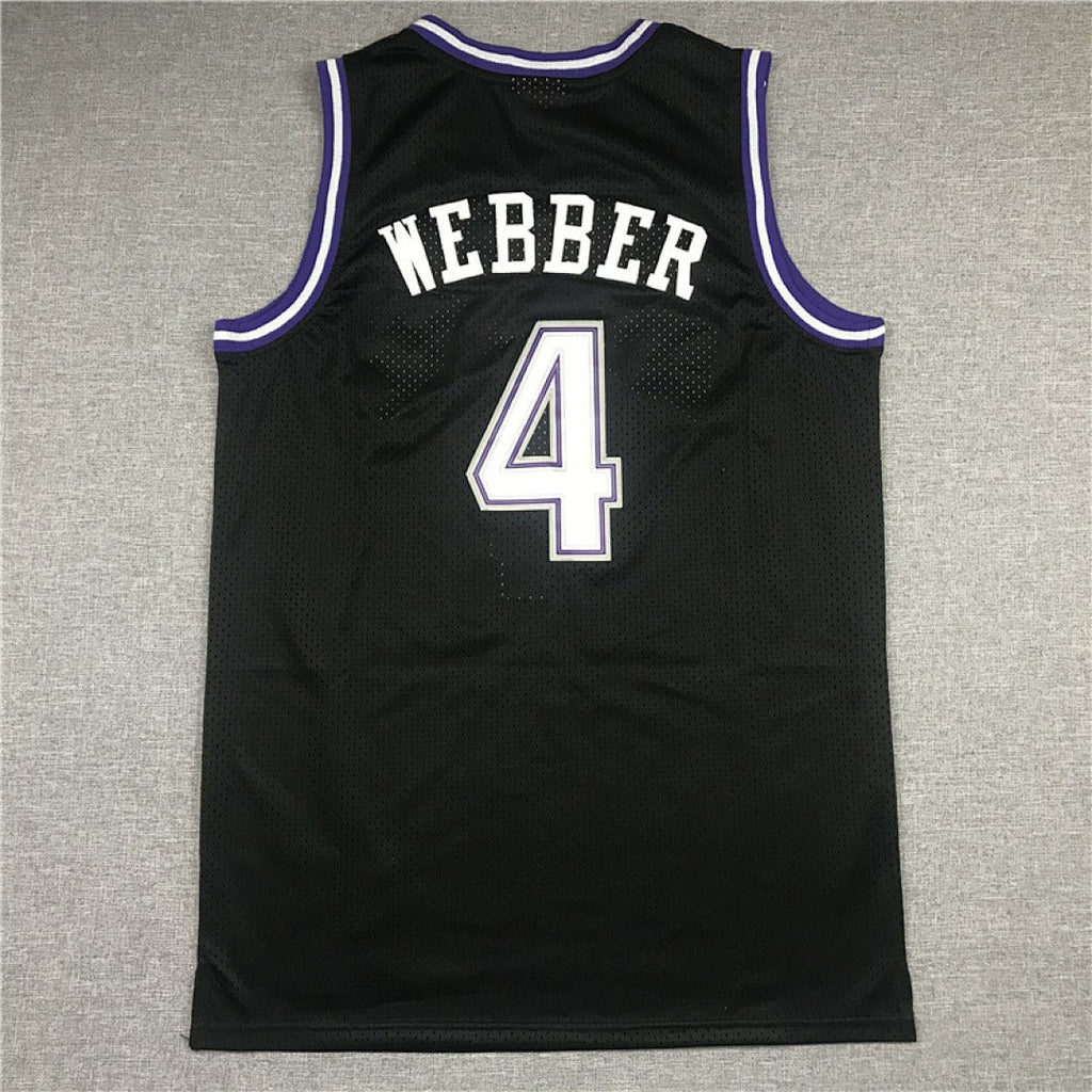 Sacramento Kings Webber #4 NBA Retro Embroidered Jersey – Sizes S-XXXL