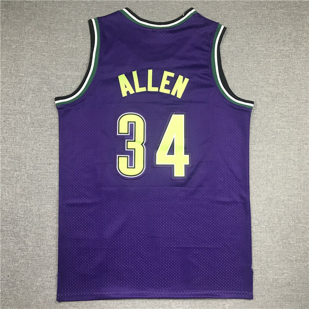 Milwaukee Bucks #34 Ray Allen Retro NBA Jersey – Sizes S–XXXL