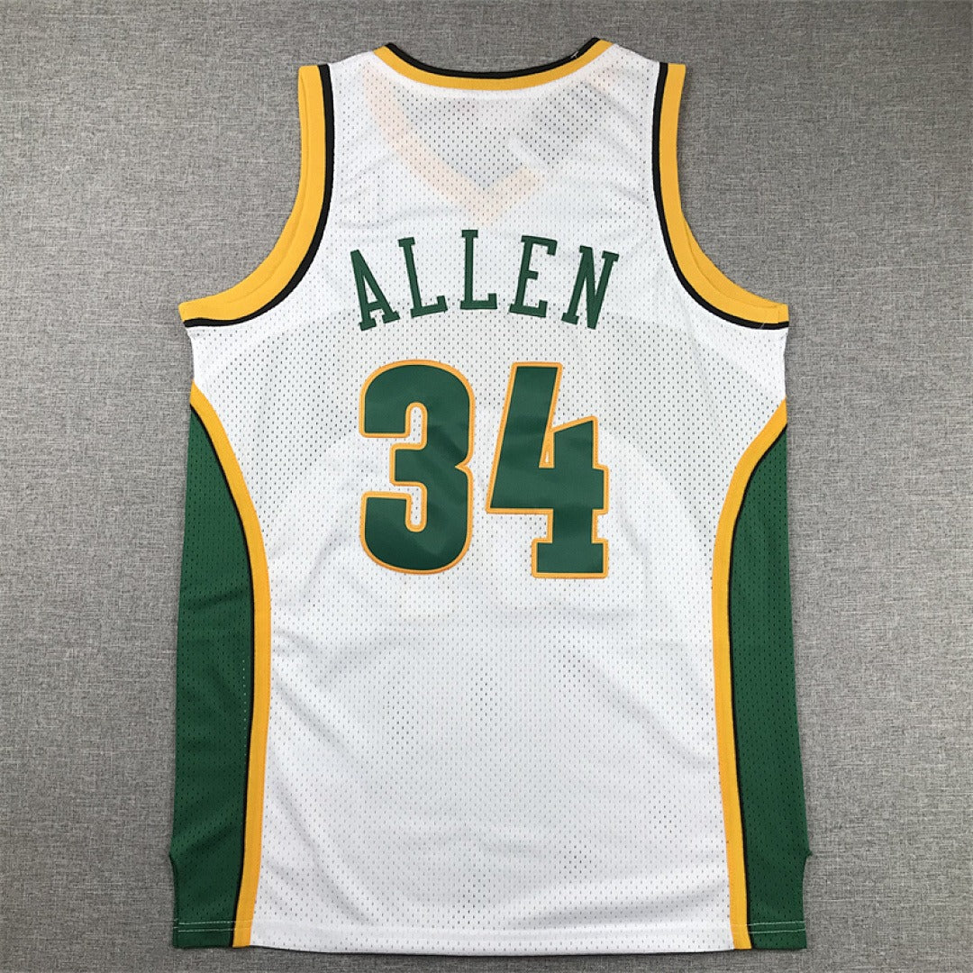 Ray Allen #34 Seattle SuperSonics NBA Retro Embroidered Jersey