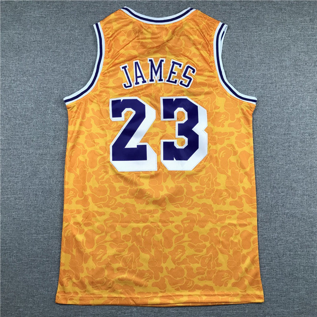 Los Angeles Lakers LeBron James #23 NBA Retro Collaboration Embroidered Jersey – Sizes S-XXXL