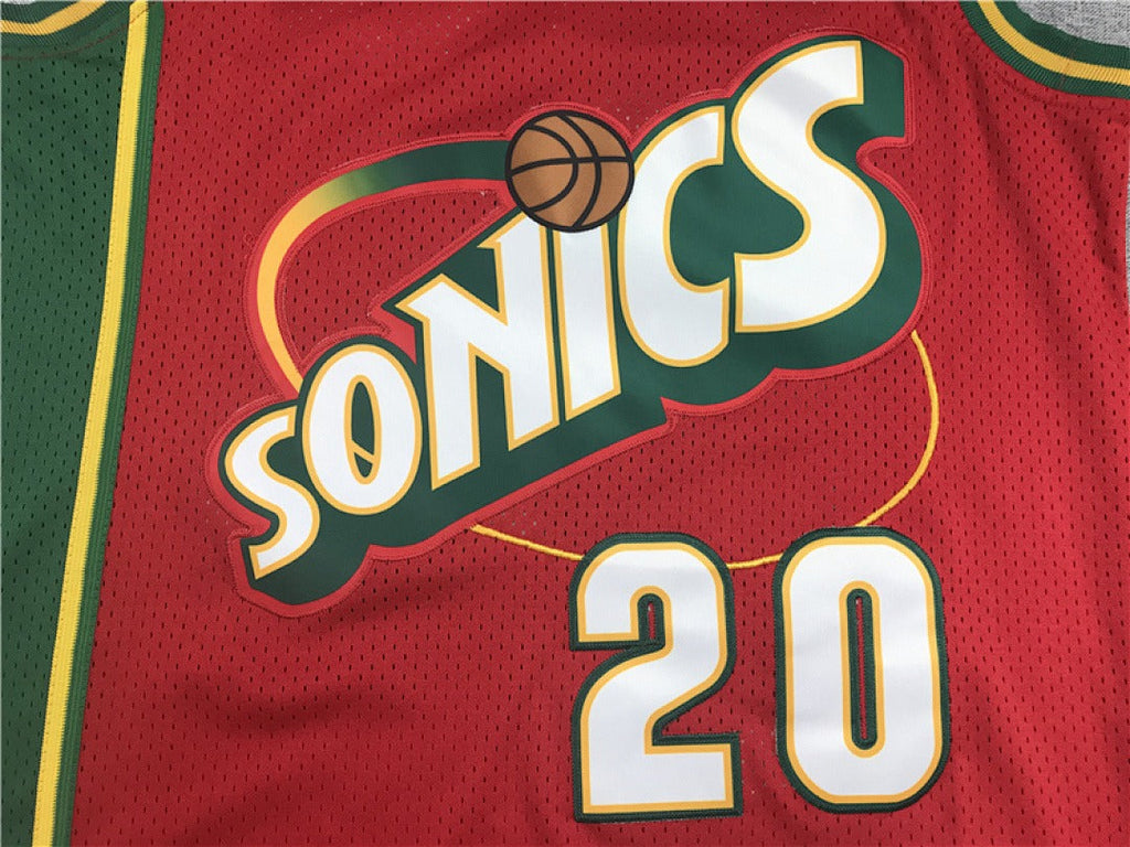 Seattle SuperSonics Gary Payton #20 NBA Retro Embroidered Jersey – Sizes S-XXXL