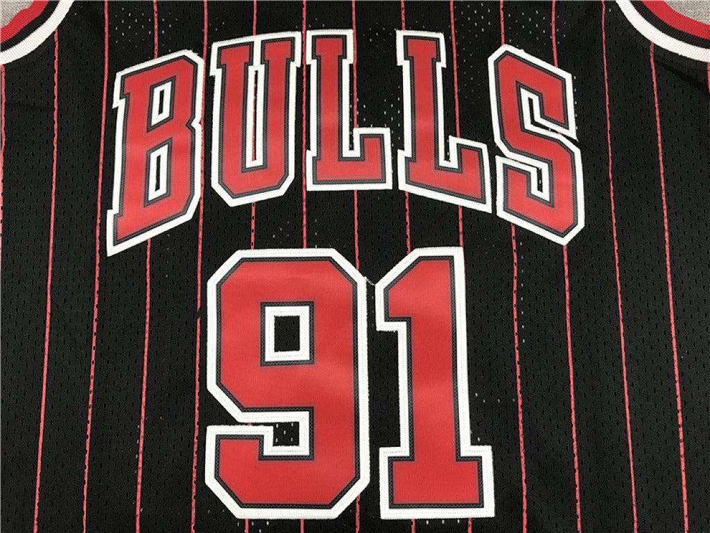 Chicago Bulls Dennis Rodman #91 1995-96 NBA Retro Embroidered Jersey – Sizes S-XXXL