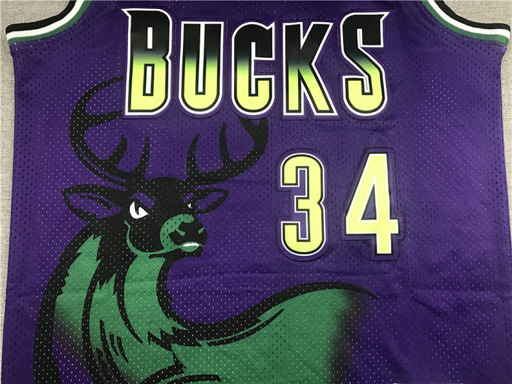 Milwaukee Bucks #34 Ray Allen Retro NBA Jersey – Sizes S–XXXL