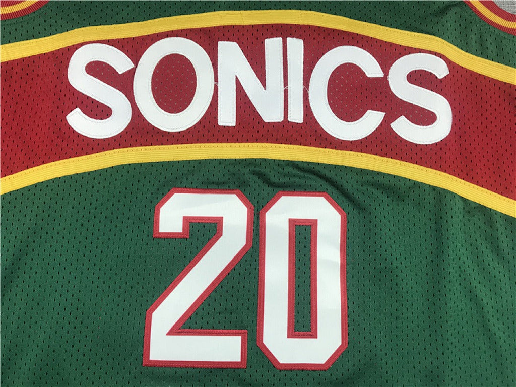 Seattle SuperSonics Gary Payton #20 NBA Retro Embroidered Jersey – Sizes S-XXXL