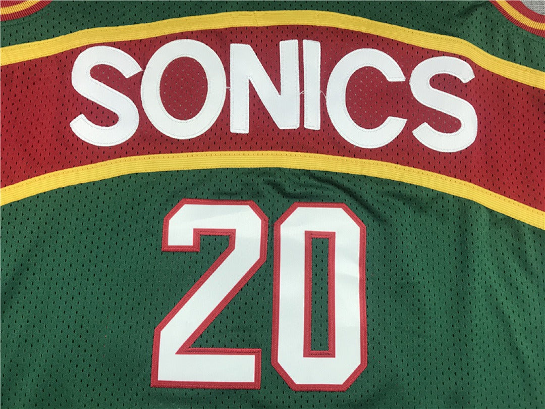 Seattle SuperSonics Gary Payton #20 NBA Retro Embroidered Jersey – Sizes S-XXXL