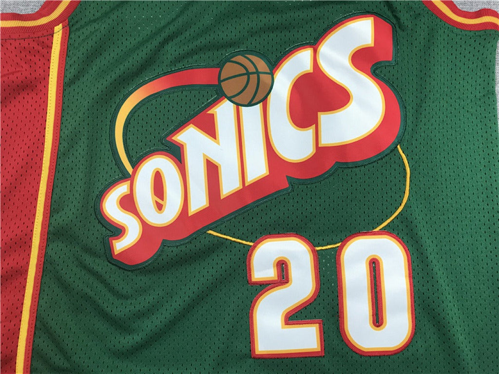 Seattle SuperSonics Gary Payton #20 NBA Retro Embroidered Jersey – Sizes S-XXXL