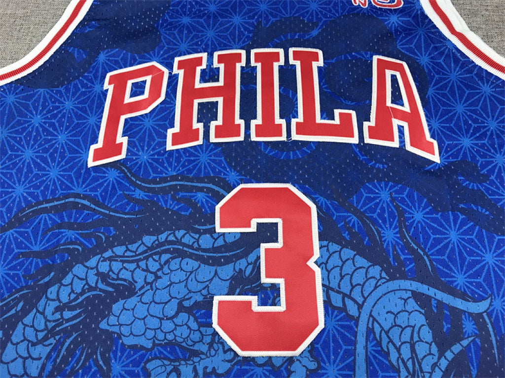 Philadelphia 76ers Allen Iverson #3 NBA Retro Embroidered Jersey – Sizes S-XXXL