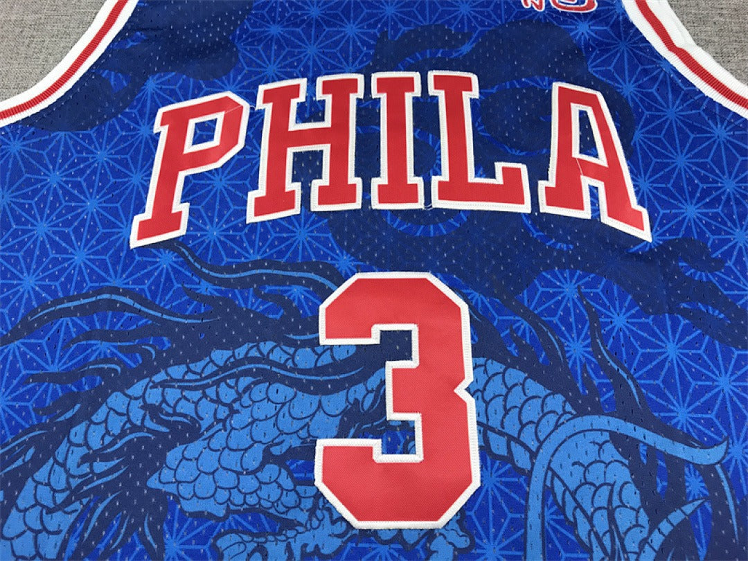 Philadelphia 76ers Allen Iverson #3 NBA Retro Embroidered Jersey – Sizes S-XXXL