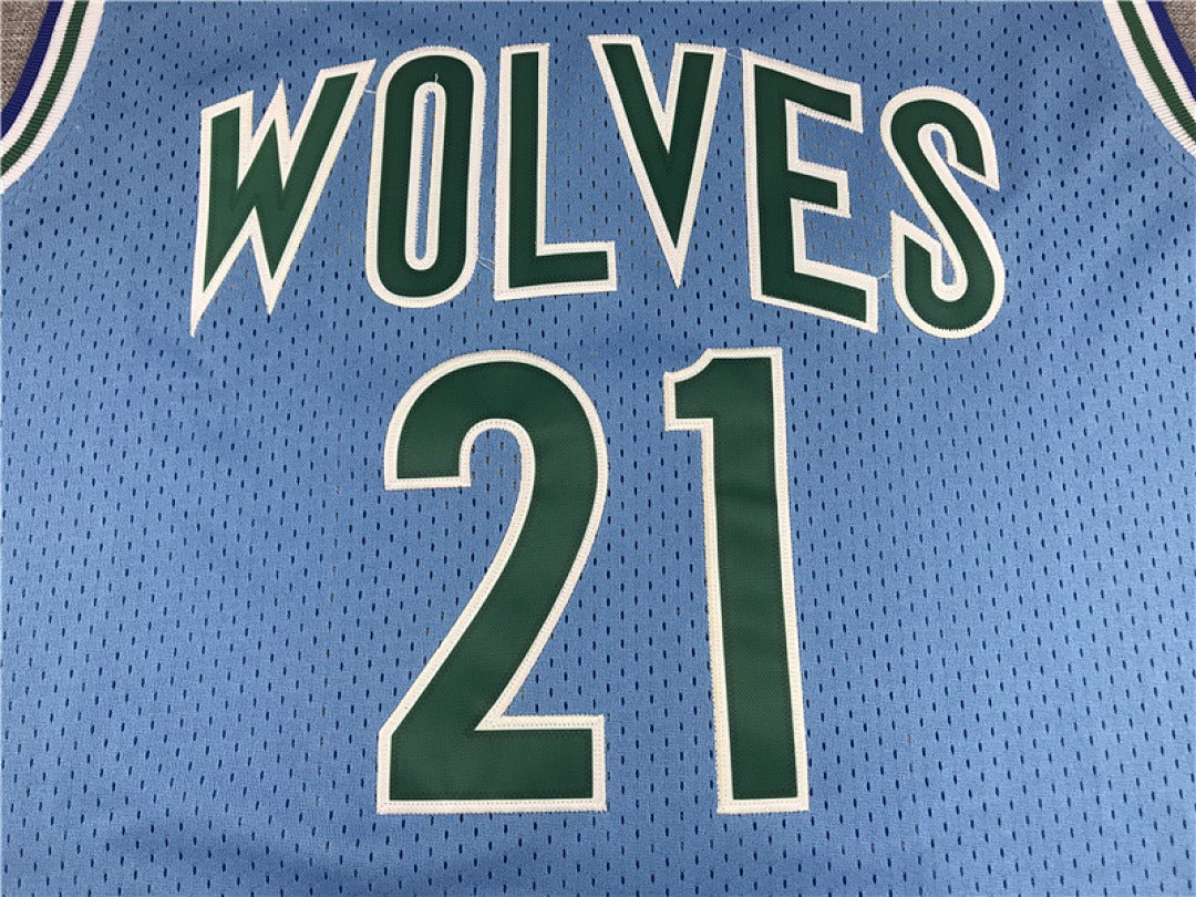 Minnesota Timberwolves Kevin Garnett #21 1995-96 NBA Retro Embroidered Jersey – Sizes S-XXXL