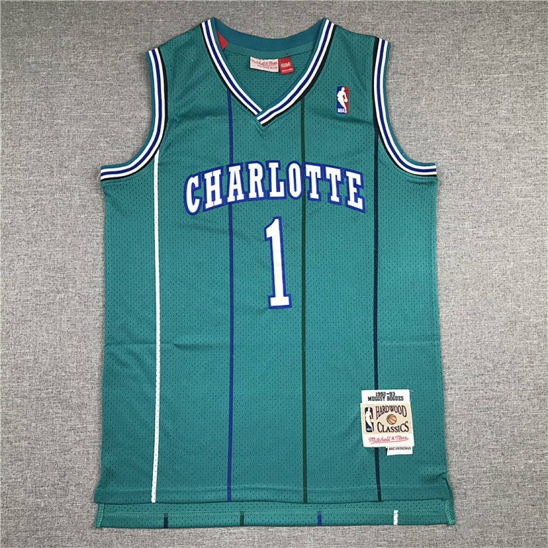 Muggsy Bogues #1 Charlotte Hornets NBA Retro Embroidered Jersey – Sizes S-XXXL
