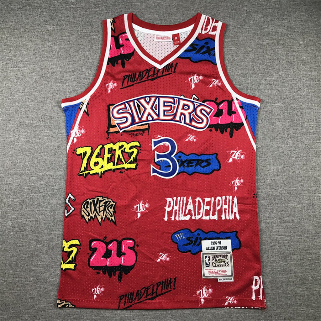 Philadelphia 76ers Allen Iverson #3 NBA Retro Embroidered Jersey – Sizes S-XXXL