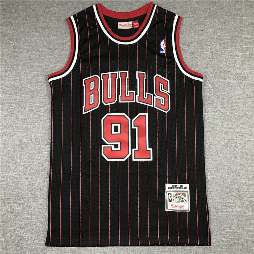 Chicago Bulls Dennis Rodman #91 1995-96 NBA Retro Embroidered Jersey – Sizes S-XXXL