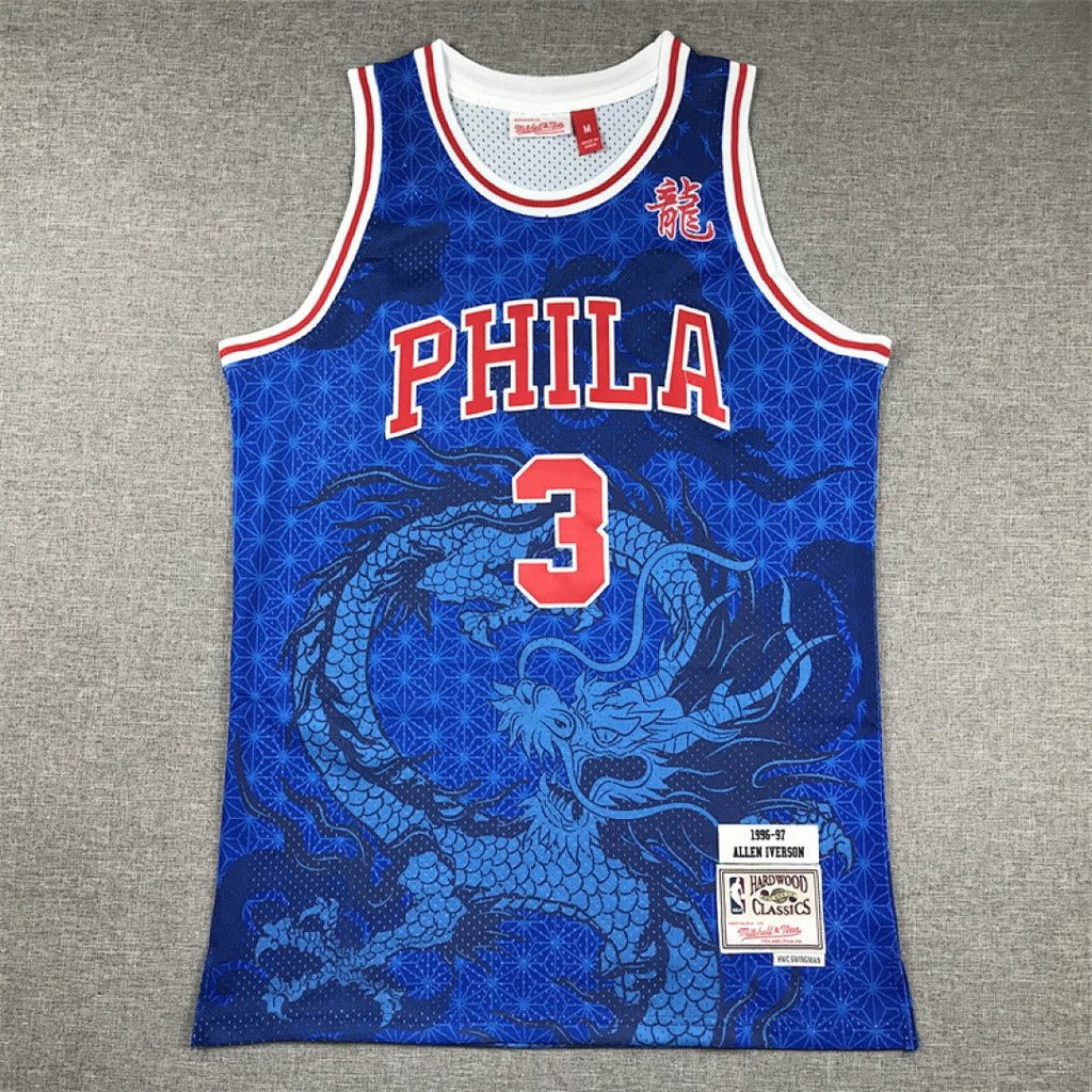 Philadelphia 76ers Allen Iverson #3 NBA Retro Embroidered Jersey – Sizes S-XXXL