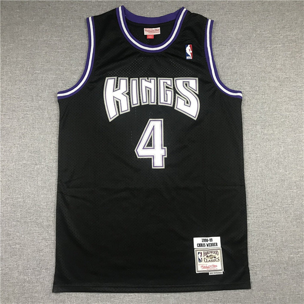 Sacramento Kings Webber #4 NBA Retro Embroidered Jersey – Sizes S-XXXL