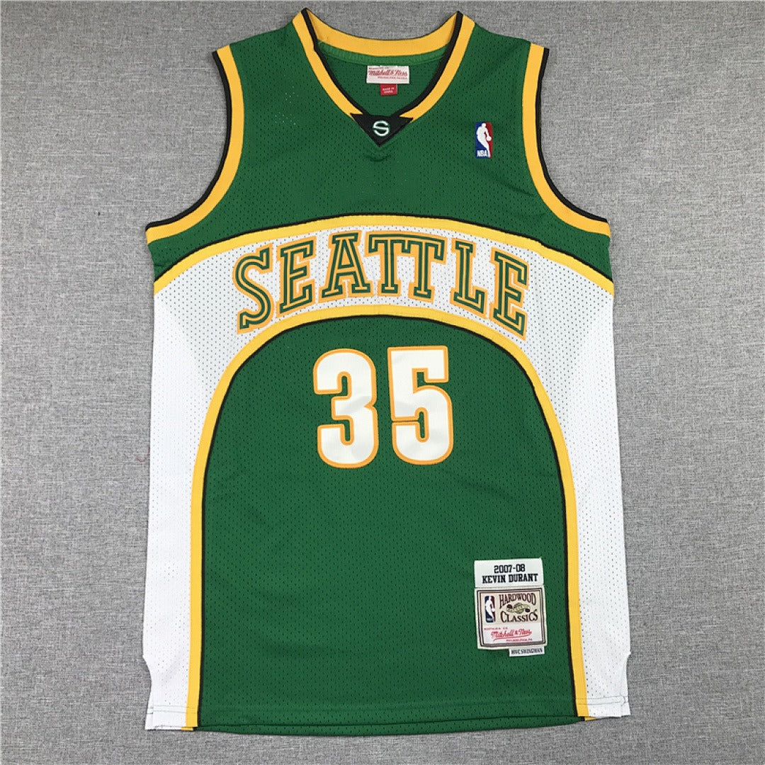 Seattle SuperSonics #35 Kevin Durant NBA Retro Embroidered Jersey – Sizes S-XXXL